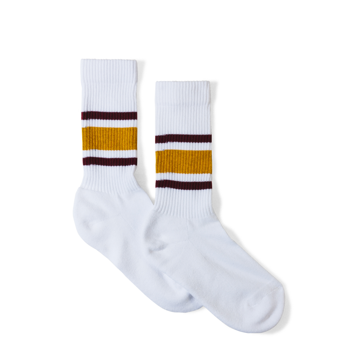 Cotton Athletic Crew - Gold / Maroon Stripe– Daily-socks
